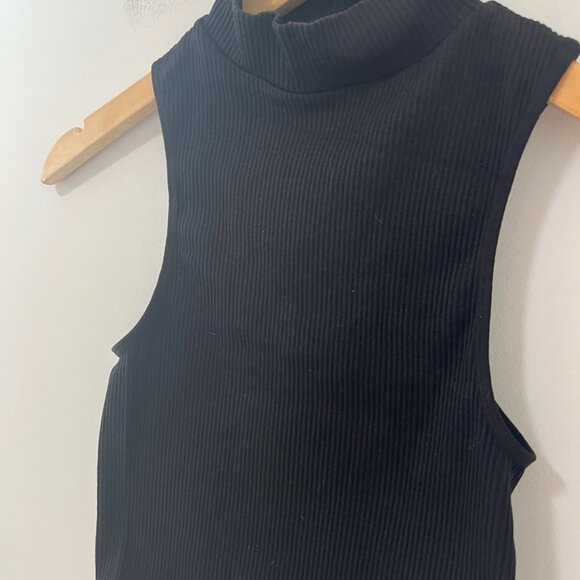 Zara Black Ribbed Turtleneck Tank Size XS/Small - Picture 2 of 5